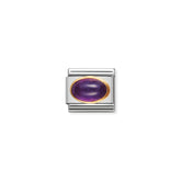 Nomination Composable Classic HALBEDELST, OVAL aus Edelstahl und 18K-Gold (02_AMETHYST)